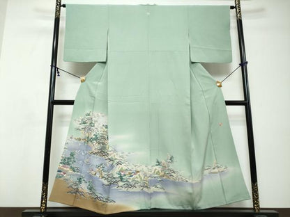 平和屋着物●本加賀友禅作家　吉村伊佐子　色留袖　浜松風景文　暈し染め　正絹　逸品　DABI9109ud