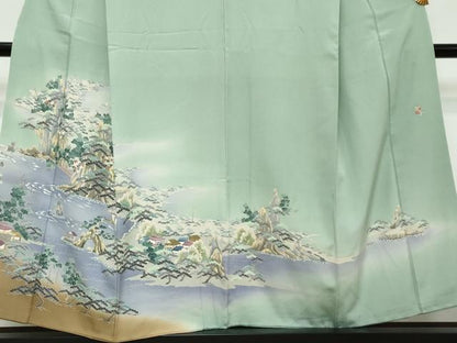 平和屋着物●本加賀友禅作家　吉村伊佐子　色留袖　浜松風景文　暈し染め　正絹　逸品　DABI9109ud