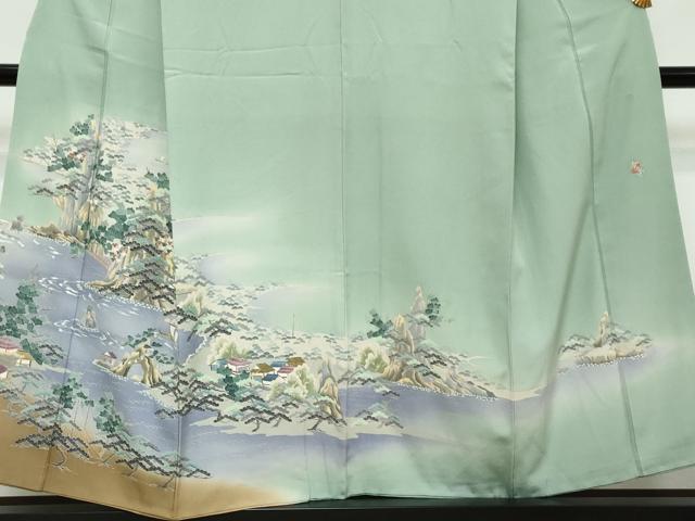 平和屋着物●本加賀友禅作家　吉村伊佐子　色留袖　浜松風景文　暈し染め　正絹　逸品　DABI9109ud