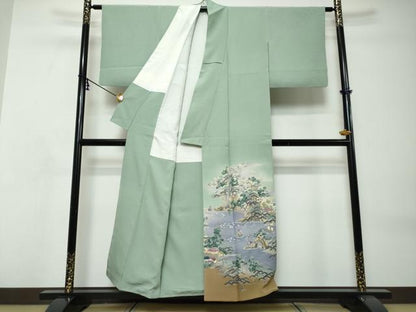 平和屋着物●本加賀友禅作家　吉村伊佐子　色留袖　浜松風景文　暈し染め　正絹　逸品　DABI9109ud
