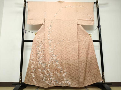 平和屋着物●訪問着　刺繍　枝花文　暈し染め　正絹　逸品　未使用　DABI9111ud