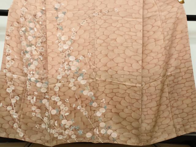 平和屋着物●訪問着　刺繍　枝花文　暈し染め　正絹　逸品　未使用　DABI9111ud
