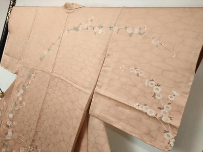 平和屋着物●訪問着　刺繍　枝花文　暈し染め　正絹　逸品　未使用　DABI9111ud