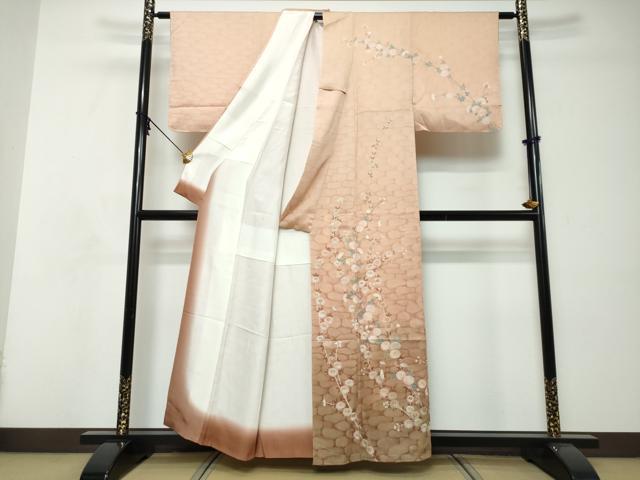 平和屋着物●訪問着　刺繍　枝花文　暈し染め　正絹　逸品　未使用　DABI9111ud