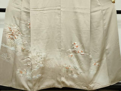 平和屋着物●訪問着　駒刺繍　風景草花文　暈し染め　金彩　鈴乃屋扱い　正絹　逸品　DABI9114ud