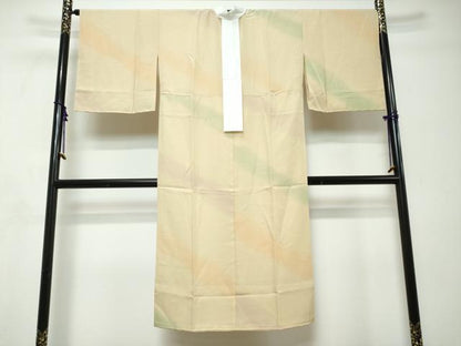 平和屋着物●長襦袢　無双仕立て　斜縞　暈し染め　正絹　逸品　未使用　DABI9119ud
