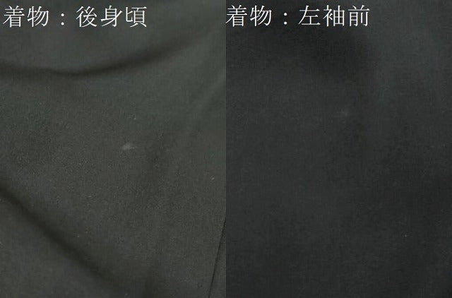 平和屋着物●男性 黒紋付 羽織・長襦袢（袷）セット 羽裏：松文 阪急百貨店扱い 正絹 逸品 DABI9123ud