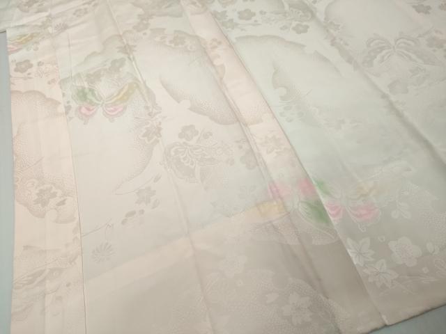 平和屋着物●長襦袢　無双仕立て　雪輪花蝶文　暈し染め　正絹　逸品　DABI9124ud