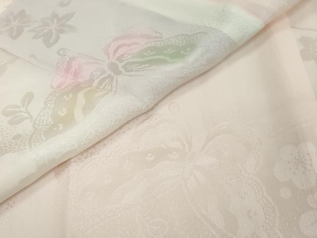 平和屋着物●長襦袢　無双仕立て　雪輪花蝶文　暈し染め　正絹　逸品　DABI9124ud