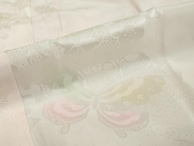 平和屋着物●長襦袢　無双仕立て　雪輪花蝶文　暈し染め　正絹　逸品　DABI9124ud