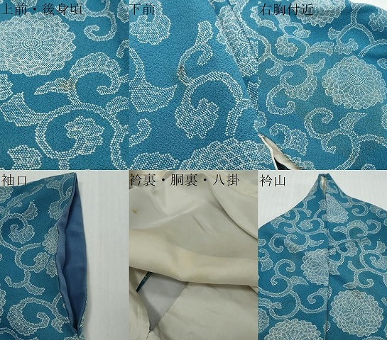 平和屋着物●上質な小紋　菊唐草文　正絹　逸品　DABI9135ud