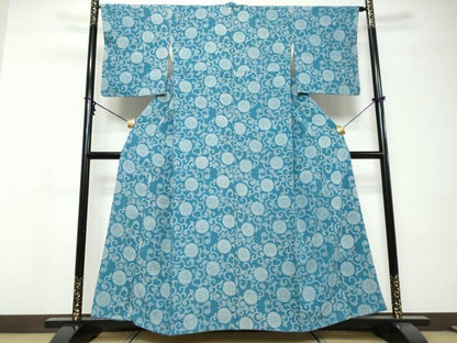 平和屋着物●上質な小紋　菊唐草文　正絹　逸品　DABI9135ud