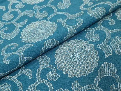 平和屋着物●上質な小紋　菊唐草文　正絹　逸品　DABI9135ud