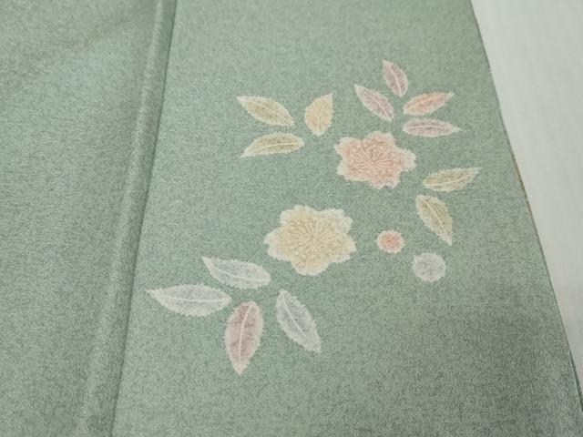 平和屋着物●訪問着　駒刺繍　地紙草花文　暈し染め　金彩　正絹　逸品　DABI9136ud