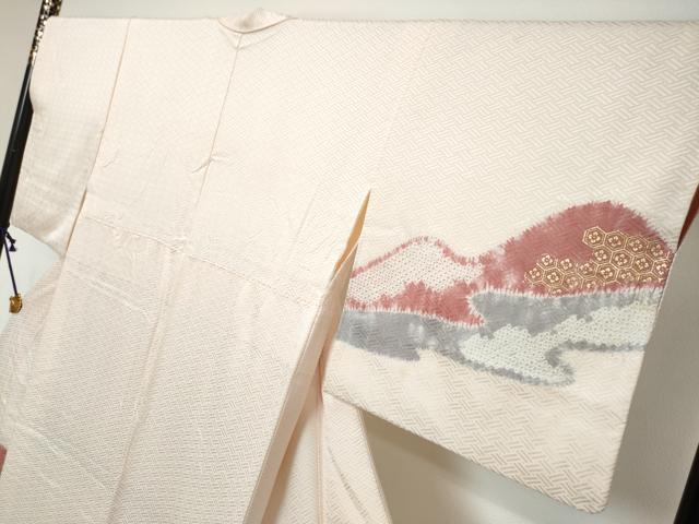 平和屋着物●訪問着　絞り　刺繍　草花籬文　金彩　正絹　逸品　DABI9137ud