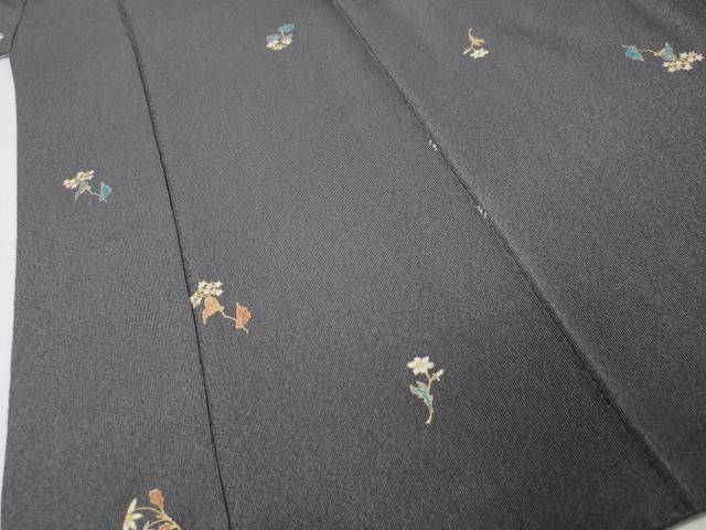 平和屋着物●上質な小紋　草花文　金彩　正絹　逸品　DABI9139ud