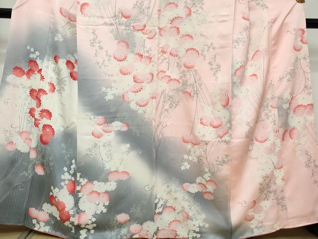 平和屋着物●訪問着　草花文　暈し染め　正絹　逸品　DABI9140ud