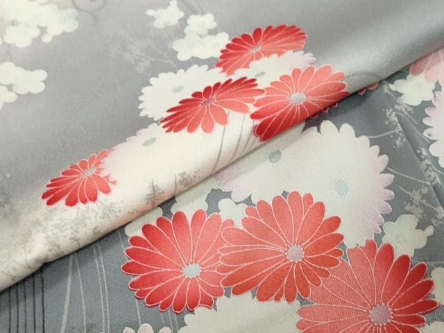 平和屋着物●訪問着　草花文　暈し染め　正絹　逸品　DABI9140ud