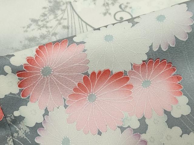 平和屋着物●訪問着　草花文　暈し染め　正絹　逸品　DABI9140ud
