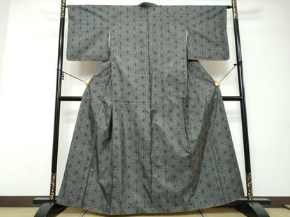 平和屋着物●本場大島紬　7マルキ　麻の葉文様　正絹　逸品　DABI9141ud