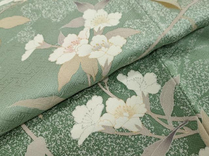 平和屋着物●訪問着　枝花文　暈し染め　金銀彩　正絹　逸品　未使用　DABI9147ud