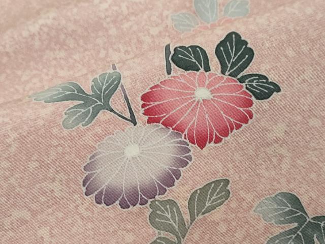 平和屋着物●訪問着　友禅　草花文　暈し染め　銀彩　正絹　逸品　DABI9148ud