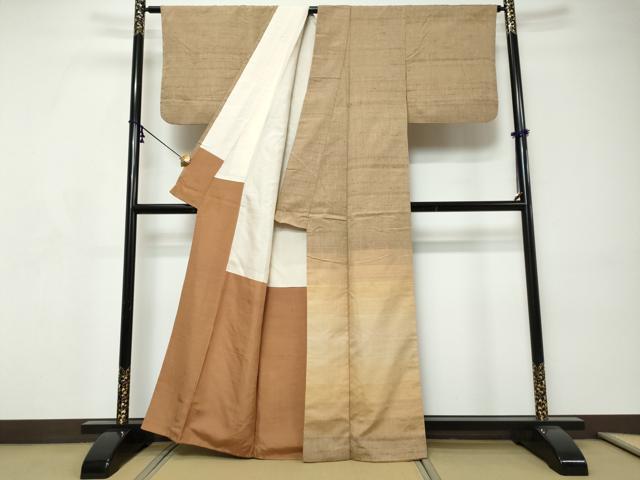 平和屋着物●色留訪問着　紬地　霞文　正絹　逸品　DABI9150ud