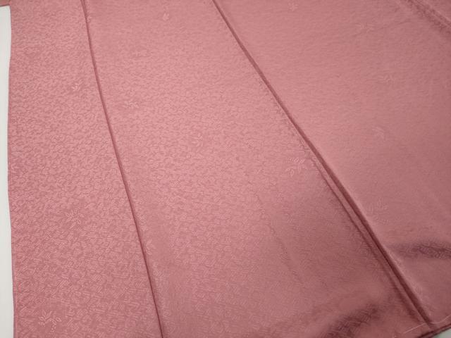 平和屋着物●小振袖　二尺袖　南天地紋　薄紅梅色　正絹　逸品　未使用　DABI9152ud