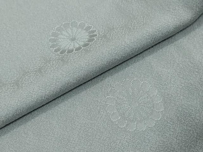 平和屋着物●上質な色無地　舞花地紋　湊鼠色　正絹　逸品　DABI9155ud