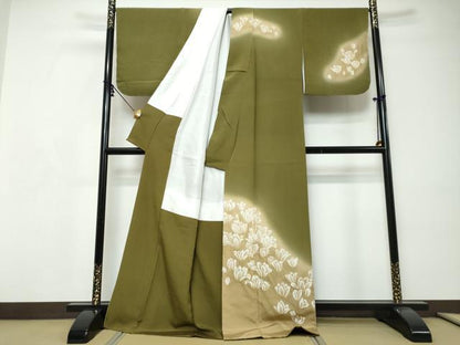 平和屋着物●手描き友禅　山下精悦　訪問着　枝花文　暈し染め　ロング丈　正絹　逸品　未使用　DABI9156ud