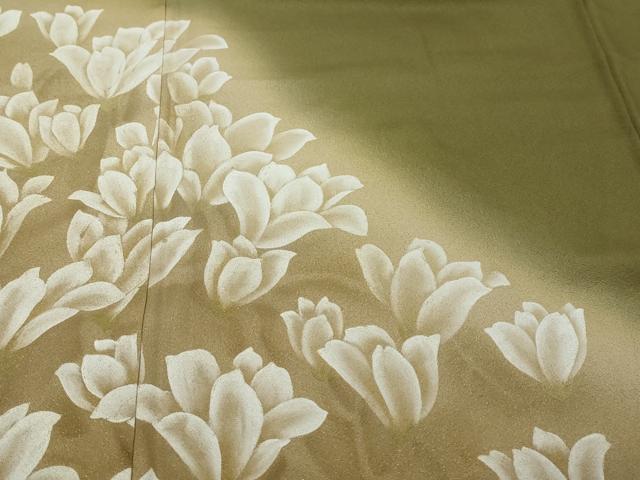 平和屋着物●手描き友禅　山下精悦　訪問着　枝花文　暈し染め　ロング丈　正絹　逸品　未使用　DABI9156ud