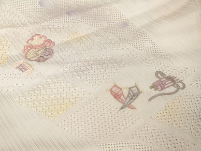 平和屋着物●中国三大刺繍　スワトウ刺繍　汕頭刺繍　総刺繍　訪問着　宝尽くし文　暈し染め　正絹　逸品　DABI9158ud