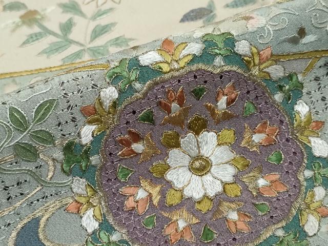 平和屋着物●中国三大刺繍　スワトウ刺繍　泰斗刺繍　総刺繍　訪問着　正倉院花文　暈し染め　正絹　逸品　DABI9161ud