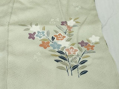 平和屋着物●訪問着　駒刺繍　草花文　金彩　上代45万　仮絵羽　正絹　逸品　未使用　DABI9162ud