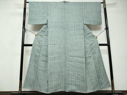 平和屋着物●名門　藤娘きぬたや・総絞り　杢目絞り　小紋　正絹　逸品　DABI9164ud