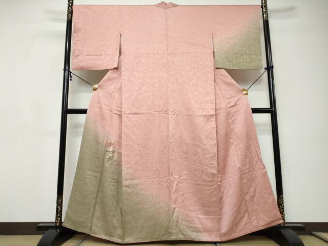 平和屋着物●訪問着　総刺繍　辻が花　暈し染め　正絹　逸品　DABI9166ud
