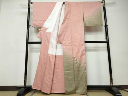 平和屋着物●訪問着　総刺繍　辻が花　暈し染め　正絹　逸品　DABI9166ud