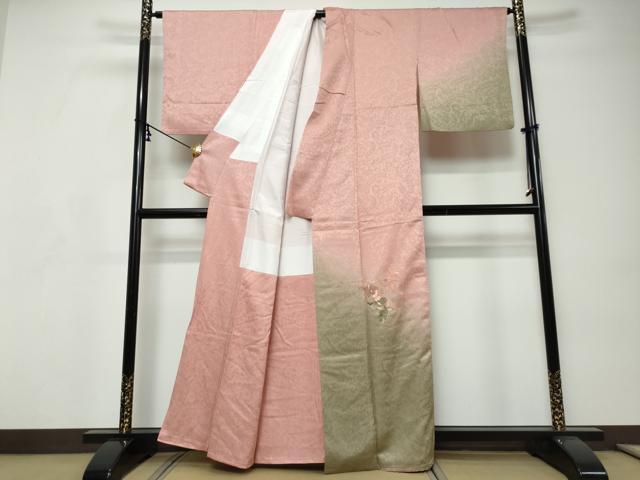 平和屋着物●訪問着　総刺繍　辻が花　暈し染め　正絹　逸品　DABI9166ud