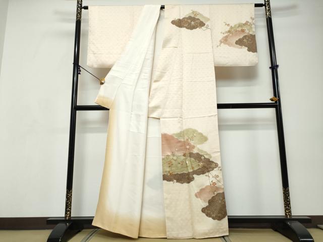 平和屋着物●訪問着　雲取り枝花文　金彩　正絹　逸品　DABI9171ud