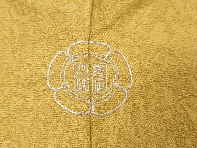 平和屋着物●上質な色無地　草花地紋　芥子色　正絹　逸品　DABI9178ud