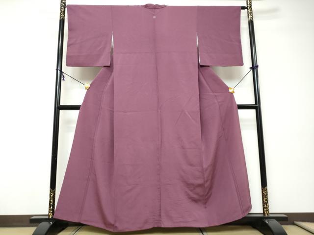 平和屋着物●上質な色無地　紫紺色　正絹　逸品　DABI9179ud