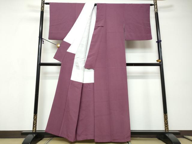 平和屋着物●上質な色無地　紫紺色　正絹　逸品　DABI9179ud
