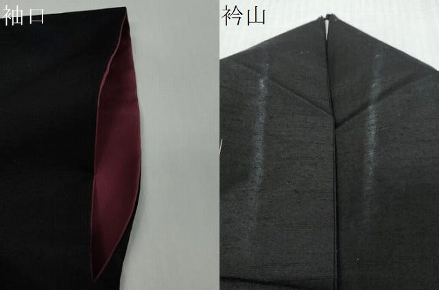 平和屋着物●上質な紬　竹とんぼ　黒地　正絹　逸品　DABI9182ud