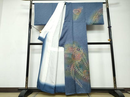 平和屋着物●訪問着　辻が花　暈し染め　金彩　正絹　逸品　DABI9186ud