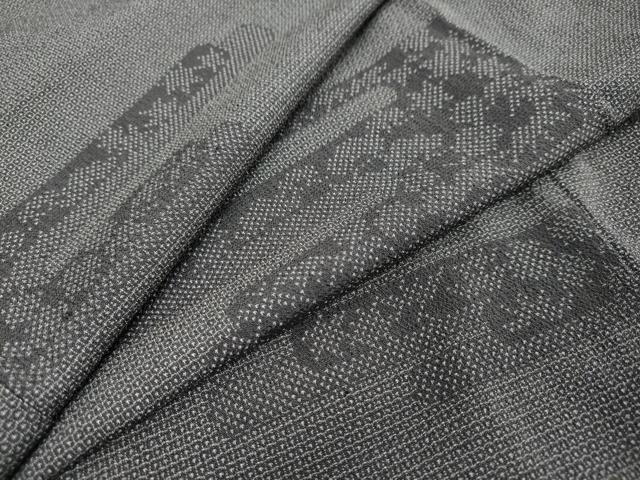 平和屋着物●本塩沢　110亀甲　エ霞草花文　正絹　逸品　DABI9196ud