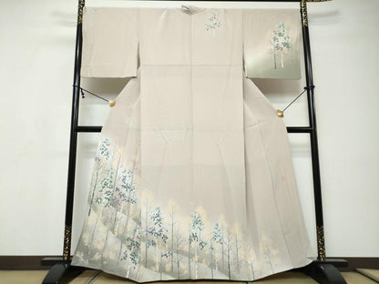 平和屋着物●訪問着　友禅作家物　樹林文　暈し染め　正絹　逸品　DABI9197ud