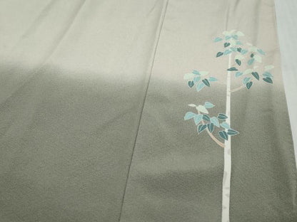 平和屋着物●訪問着　友禅作家物　樹林文　暈し染め　正絹　逸品　DABI9197ud