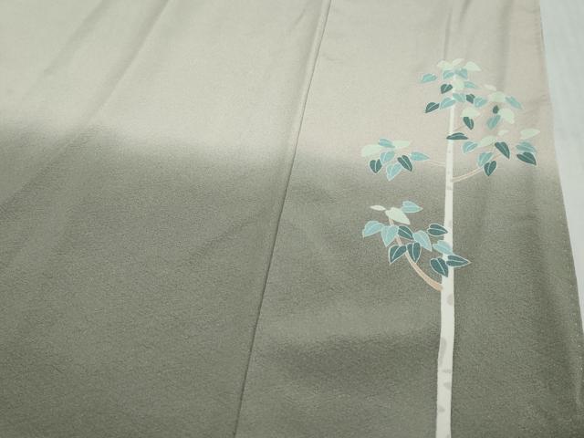 平和屋着物●訪問着　友禅作家物　樹林文　暈し染め　正絹　逸品　DABI9197ud
