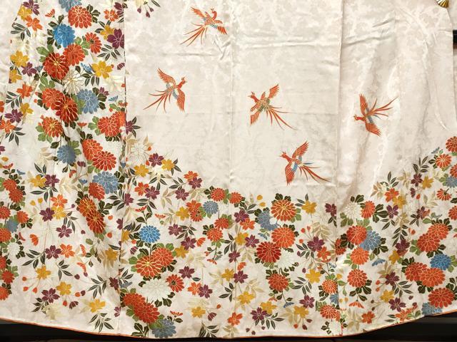 平和屋着物●豪華振袖　駒刺繍　鳳凰草花文　金彩　正絹　逸品　DABI9200ud