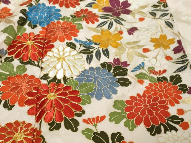 平和屋着物●豪華振袖　駒刺繍　鳳凰草花文　金彩　正絹　逸品　DABI9200ud